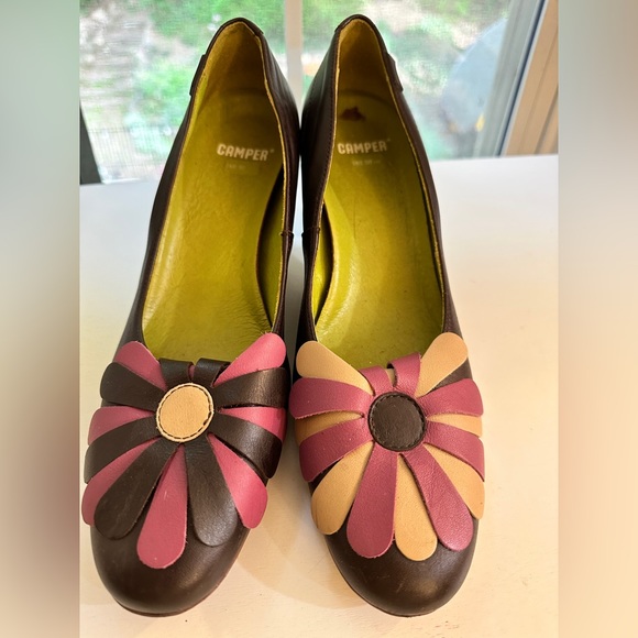 Camper Brand Twins Purple Shoes with Flowers - Picture 2 of 7